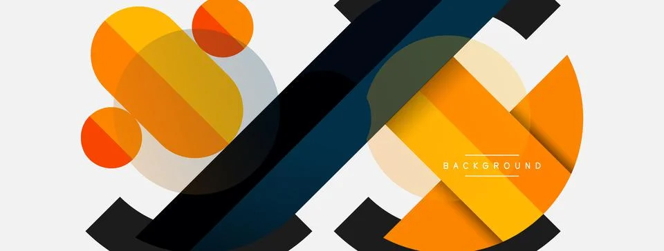 Geometric shapes composition abstract background. Circles lines and rectangles イラスト素材