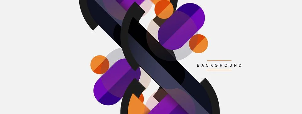 Geometric shapes composition abstract background. Circles lines and rectangles Stock Illustration