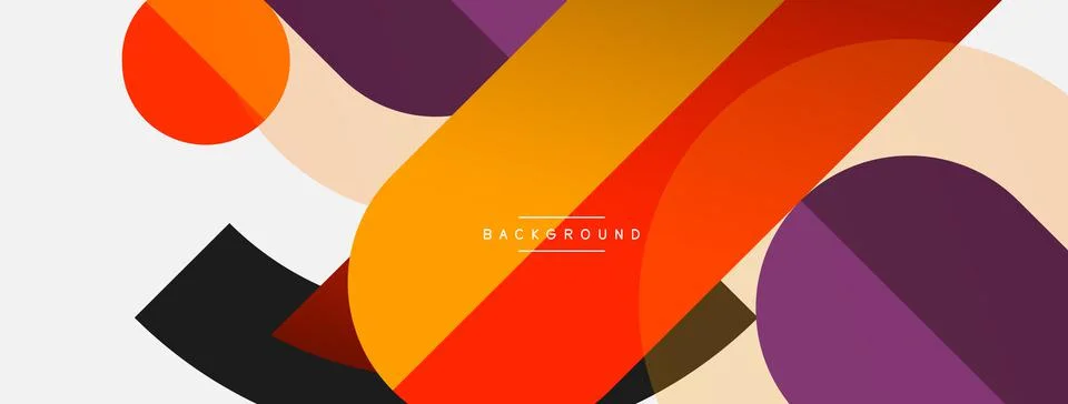 Geometric shapes composition abstract background. Circles lines and rectangles 스톡 일러스트