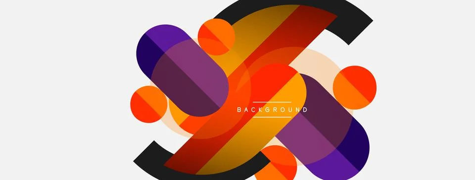 Geometric shapes composition abstract background. Circles lines and rectangles 库存插图