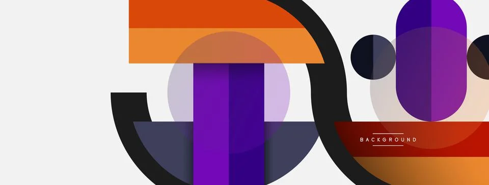 Geometric shapes composition abstract background. Circles lines and rectangles Stockillustratie