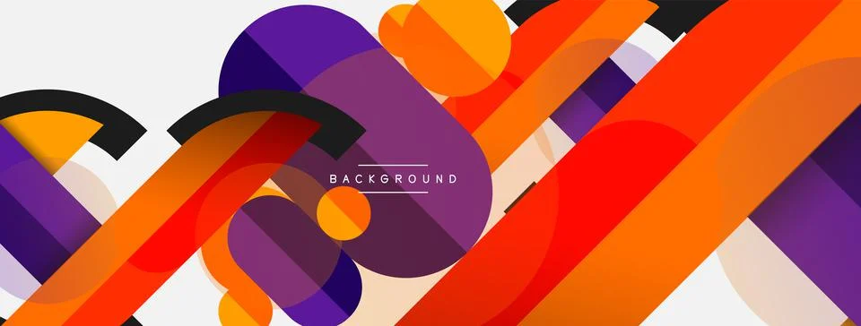 Geometric shapes composition abstract background. Circles lines and rectangles 스톡 일러스트