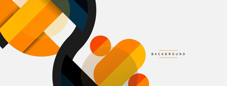 Geometric shapes composition abstract background. Circles lines and rectangles 스톡 일러스트
