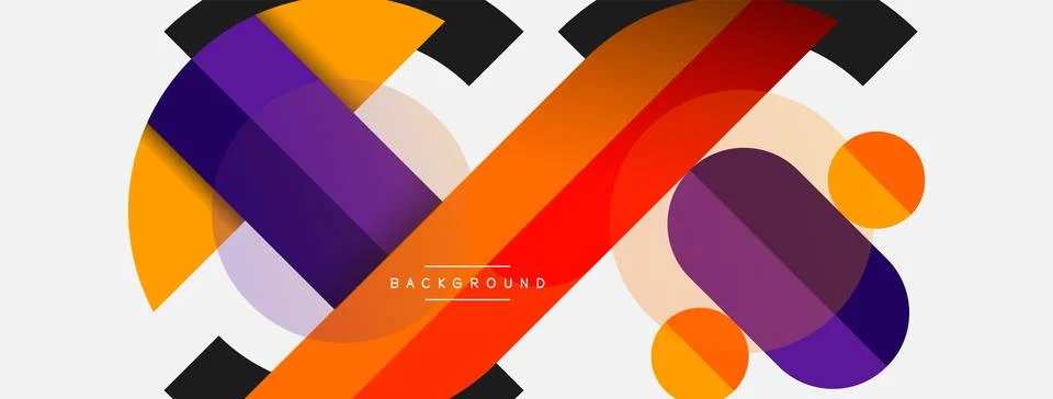 Geometric shapes composition abstract background. Circles lines and rectangles イラスト素材