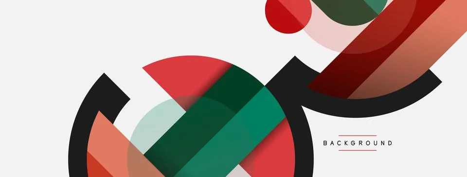 Geometric shapes composition abstract background. Circles lines and rectangles 스톡 일러스트