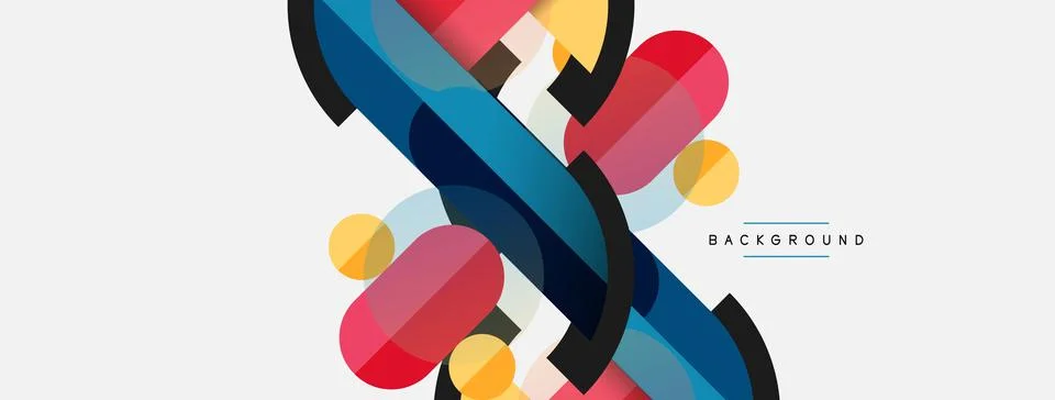 Geometric shapes composition abstract background. Circles lines and rectangles イラスト素材