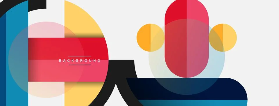 Geometric shapes composition abstract background. Circles lines and rectangles 스톡 일러스트