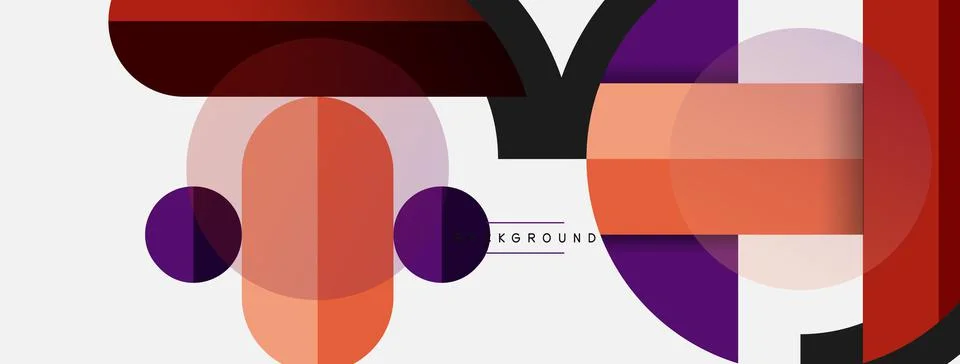 Geometric shapes composition abstract background. Circles lines and rectangles Stockillustratie
