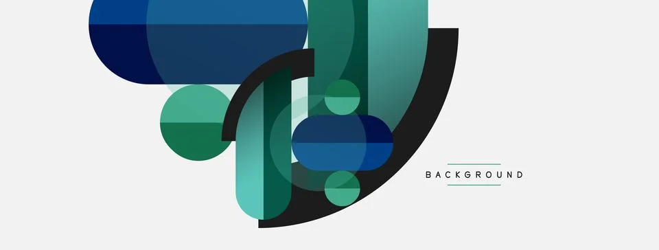 Geometric shapes composition abstract background. Circles lines and rectangles Stockillustratie