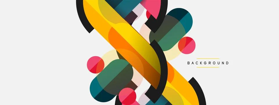 Geometric shapes composition abstract background. Circles lines and rectangles 스톡 일러스트