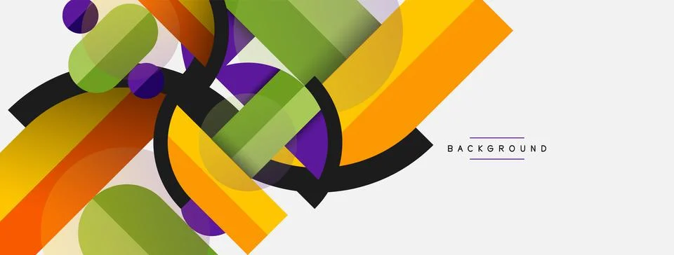 Geometric shapes composition abstract background. Circles lines and rectangles イラスト素材
