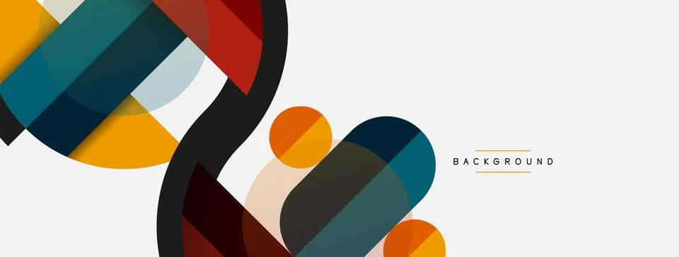 Geometric shapes composition abstract background. Circles lines and rectangles 스톡 일러스트
