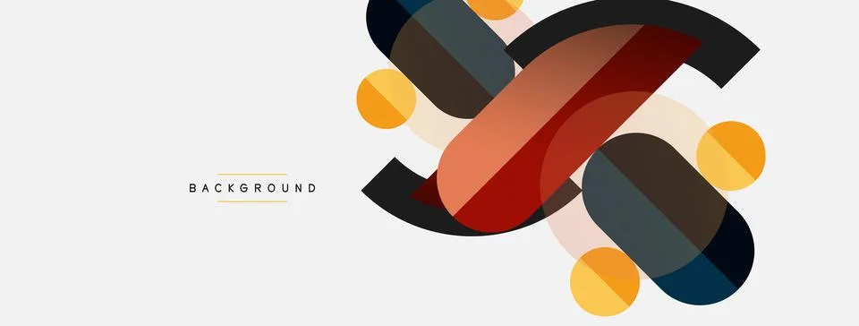 Geometric shapes composition abstract background. Circles lines and rectangles 스톡 일러스트