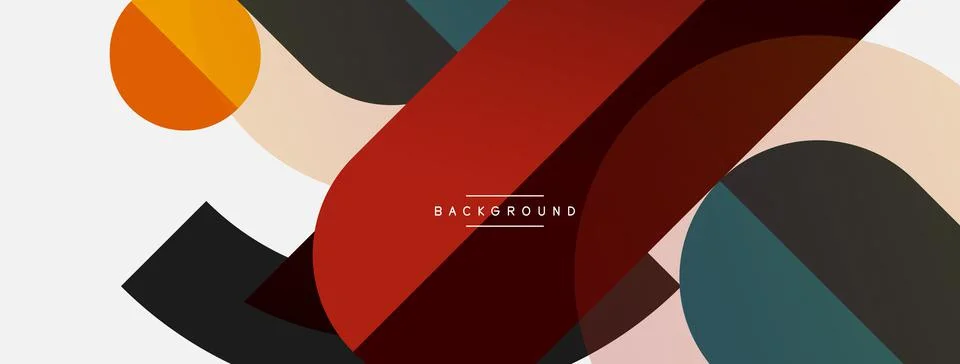 Geometric shapes composition abstract background. Circles lines and rectangles イラスト素材