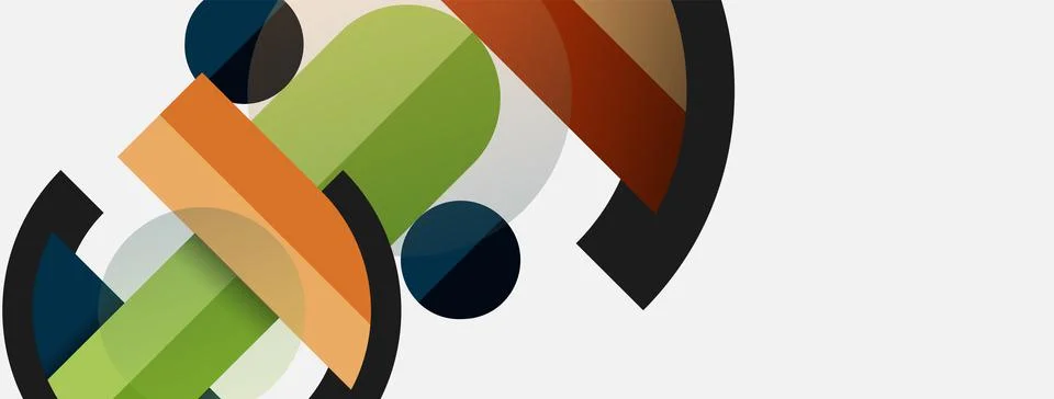 Geometric shapes composition abstract background. Circles lines and rectangles イラスト素材