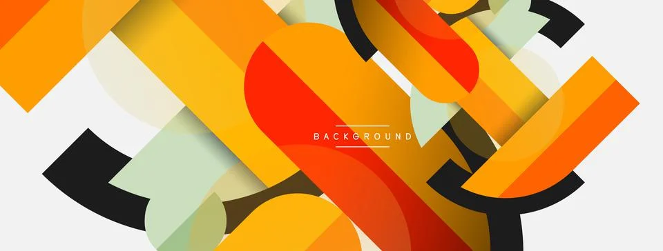 Geometric shapes composition abstract background. Circles lines and rectangles 스톡 일러스트