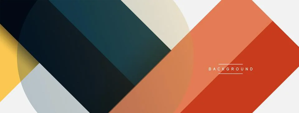 Geometric shapes composition abstract background. Circles lines and rectangles Illustrazione stock
