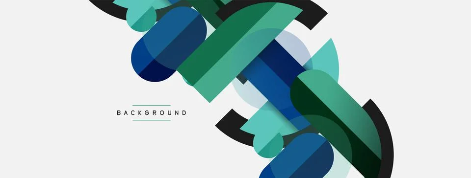 Geometric shapes composition abstract background. Circles lines and rectangles 库存插图