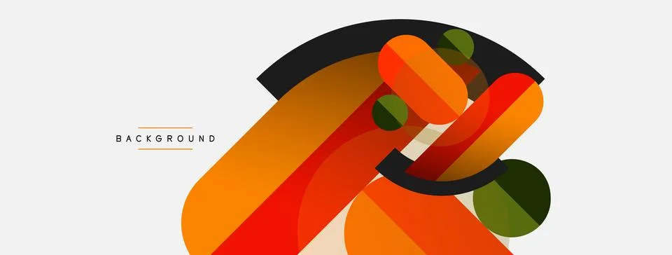 Geometric shapes composition abstract background. Circles lines and rectangles Illustrazione stock