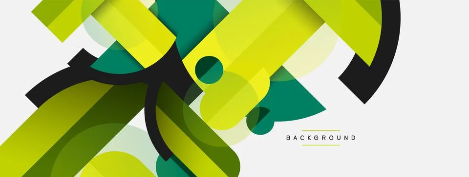 Geometric shapes composition abstract background. Circles lines and rectangles 스톡 일러스트