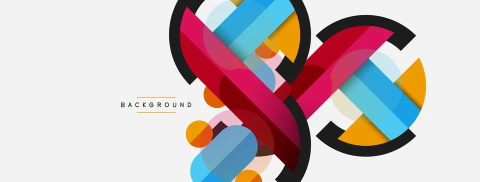 Geometric shapes composition abstract background. Circles lines and rectangles 스톡 일러스트