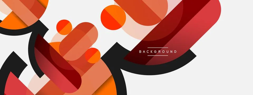 Geometric shapes composition abstract background. Circles lines and rectangles Illustration