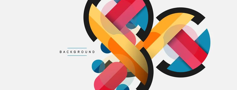 Geometric shapes composition abstract background. Circles lines and rectangles 스톡 일러스트