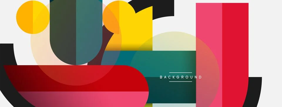 Geometric shapes composition abstract background. Circles lines and rectangles 스톡 일러스트
