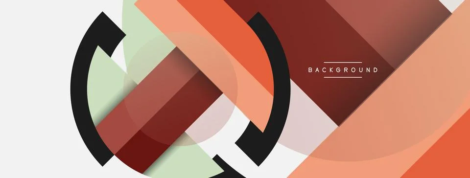 Geometric shapes composition abstract background. Circles lines and rectangles 스톡 일러스트