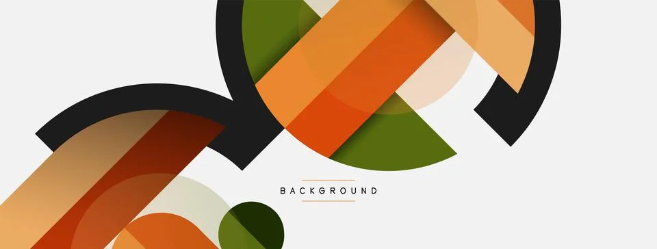 Geometric shapes composition abstract background. Circles lines and rectangles Illustrazione stock