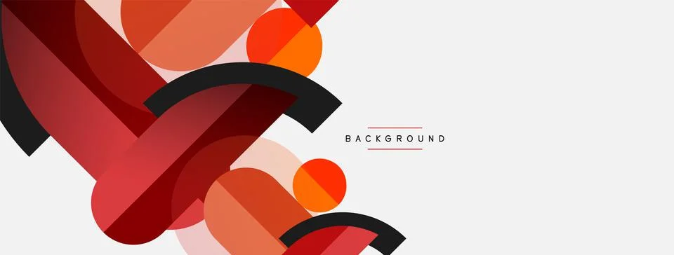 Geometric shapes composition abstract background. Circles lines and rectangles Stockillustratie