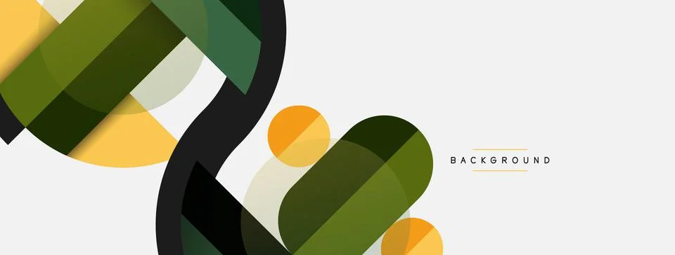 Geometric shapes composition abstract background. Circles lines and rectangles Stock Illustration