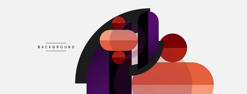 Geometric shapes composition abstract background. Circles lines and rectangles Stock Illustration