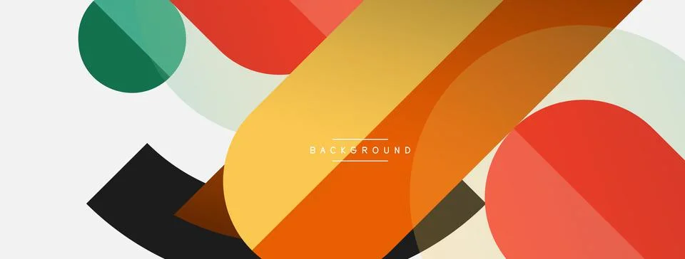 Geometric shapes composition abstract background. Circles lines and rectangles 스톡 일러스트