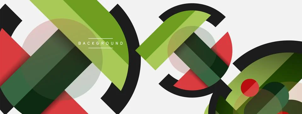 Geometric shapes composition abstract background. Circles lines and rectangles 스톡 일러스트