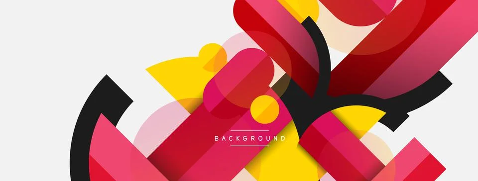 Geometric shapes composition abstract background. Circles lines and rectangles 库存插图
