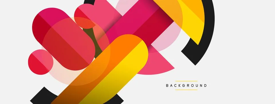 Geometric shapes composition abstract background. Circles lines and rectangles イラスト素材
