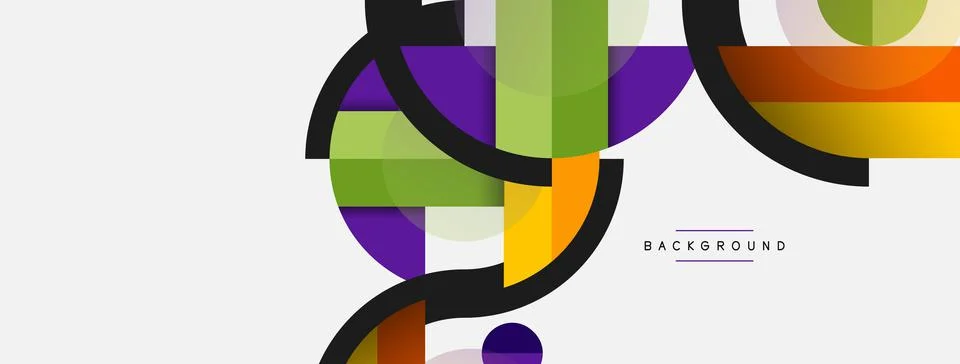 Geometric shapes composition abstract background. Circles lines and rectangles 스톡 일러스트