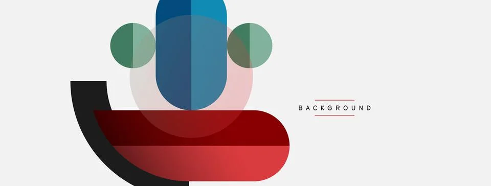 Geometric shapes composition abstract background. Circles lines and rectangles Illustrazione stock