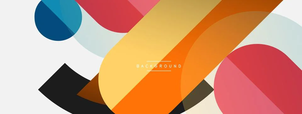 Geometric shapes composition abstract background. Circles lines and rectangles 스톡 일러스트