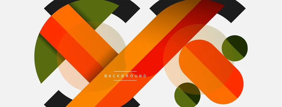 Geometric shapes composition abstract background. Circles lines and rectangles Illustrazione stock