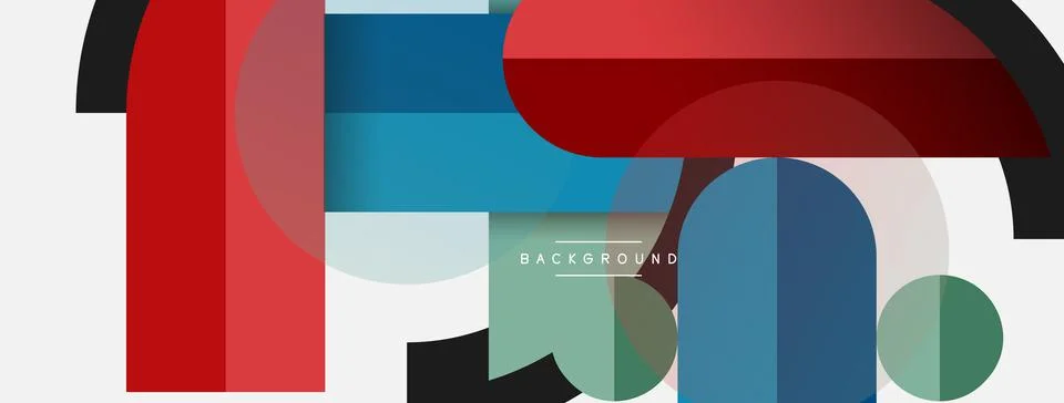 Geometric shapes composition abstract background. Circles lines and rectangles Illustration