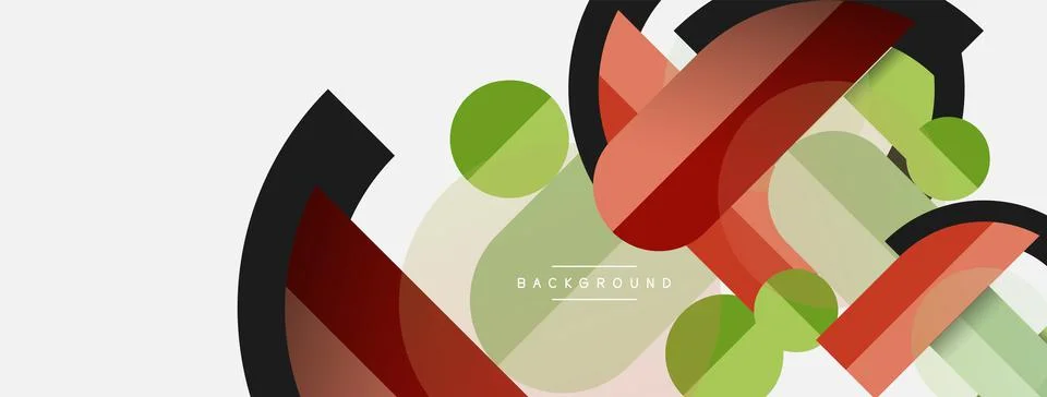 Geometric shapes composition abstract background. Circles lines and rectangles 스톡 일러스트