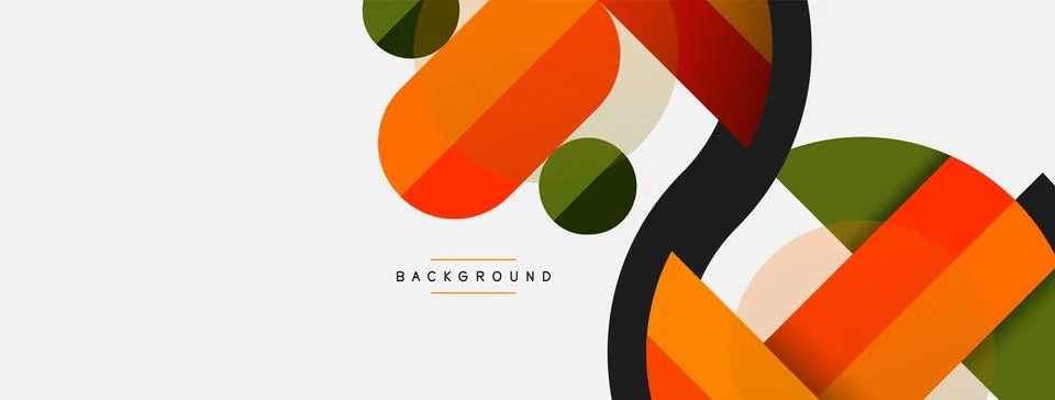 Geometric shapes composition abstract background. Circles lines and rectangles Stock Illustration