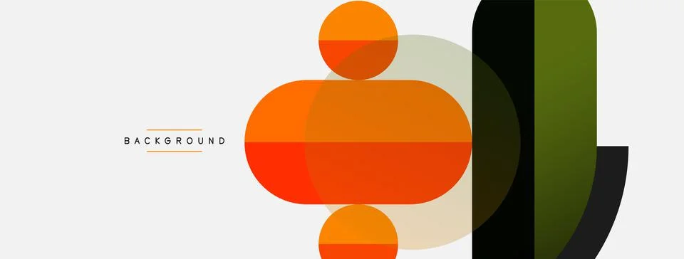 Geometric shapes composition abstract background. Circles lines and rectangles Stock Illustration