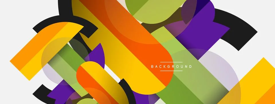Geometric shapes composition abstract background. Circles lines and rectangles 스톡 일러스트