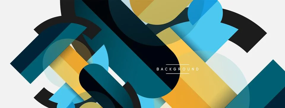 Geometric shapes composition abstract background. Circles lines and rectangles 스톡 일러스트