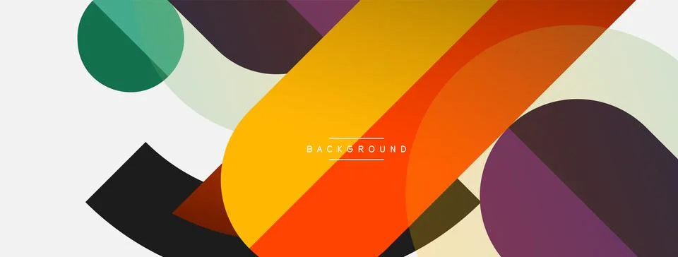 Geometric shapes composition abstract background. Circles lines and rectangles 스톡 일러스트