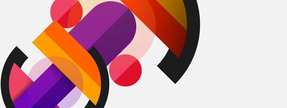 Geometric shapes composition abstract background. Circles lines and rectangles 스톡 일러스트
