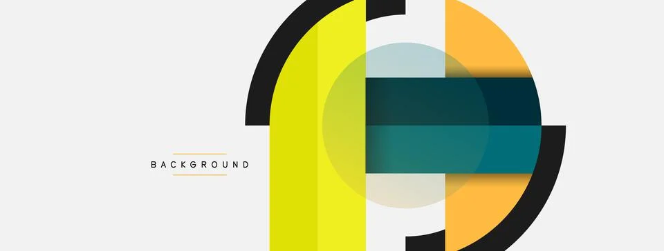 Geometric shapes composition abstract background. Circles lines and rectangles 스톡 일러스트